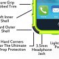 iPhone 6 Plus Armor Tough Armorbox Dual Layer Hybrid Hard/Soft Protective Cable and Case- Green
