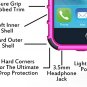 IPhone 6 Plus Armor Tough Armorbox Dual Layer Hybrid Hard/Soft Protective Cable and Case- Pink