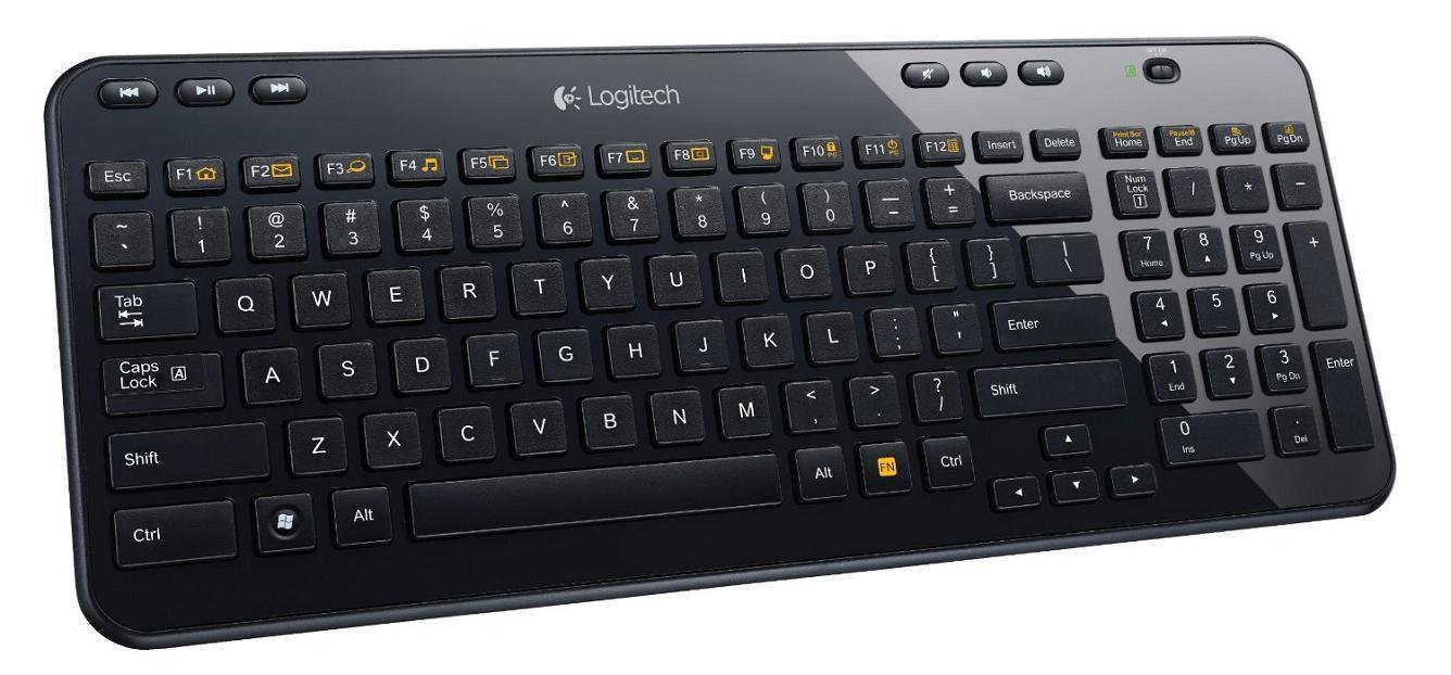 New Logitech K360 Wireless Keyboard Glossy Black with Unifying Receiver