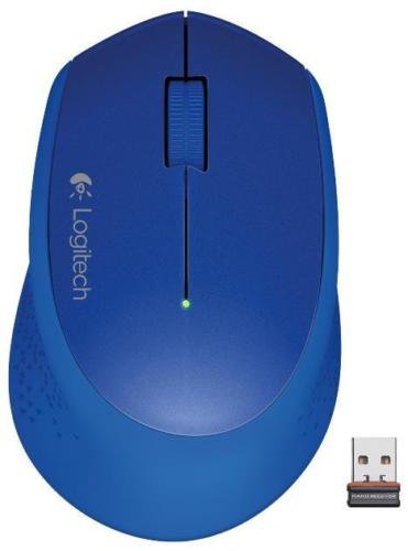 Logitech M320 Blue Wireless Optical Mouse with Nano Receiver