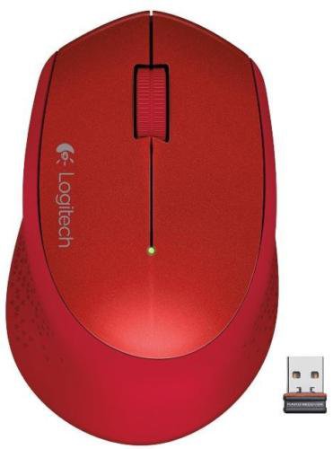 Logitech M320 Red Wireless Optical Mouse with Nano Receiver