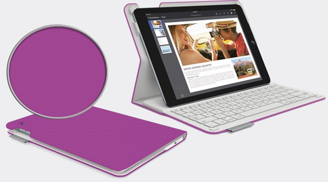 Logitech Type+ plus Air 2 Violet Bluetooth Keyboard Case Folio iPad Air 2