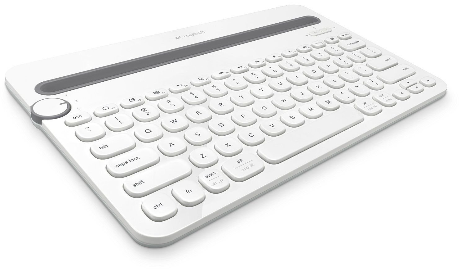 Logitech K480 White Bluetooth Multi-Device Keyboard for PC Mac Tablet Smartphone