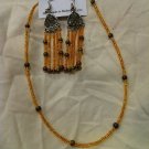 Beaded Earrings and Beaded Necklace