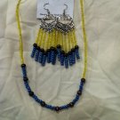 Beaded Earrings and Beaded Necklace