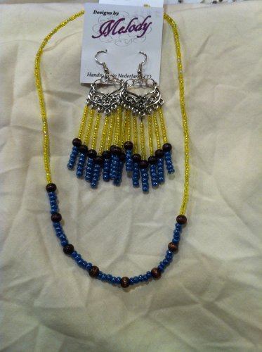 Beaded Earrings and Beaded Necklace