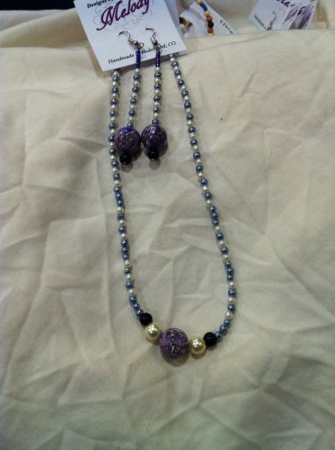 Beaded Earrings and Beaded Necklace