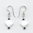 Swarovski Jet Crystal and Mother of Pearl Earrings