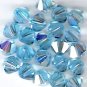 Swarovski Crystal 24 Aquamarine Aurora Borealis 4mm Bicones 5301
