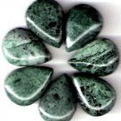 Moss Agate Flat Teardrop Briolettes 22mm X 16mm
