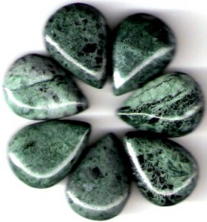 Moss Agate Flat Teardrop Briolettes 22mm X 16mm