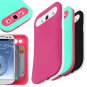 Ultra Sim Rubberized Card Holder Hybrid Hard Case Cover f/ Samsung Galaxy S3 S 3