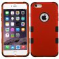 Dual Layer Titanium Red Tough Rugged Armor Case Cover for Apple iPhone 6 Plus