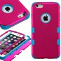 Pink / Blue Apple iPhone 6 Plus Dual Layer Anti-Shock Tough Armor Case Cover