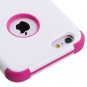 White / Pink Apple iPhone 6 Plus Dual Layer Anti-Shock Tough Armor Case Cover