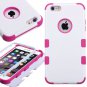 White / Pink Apple iPhone 6 Plus Dual Layer Anti-Shock Tough Armor Case Cover