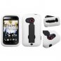 Rugged Tough Armor Shock Proof Hybrid Case Cover Flip Stand for HTC Desire C