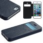 Premium PU Leather Folio Case Cover Wallet w/ Time Window for Apple iPhone 5 5S