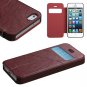 Premium PU Leather Folio Case Cover Wallet w/ Time Window for Apple iPhone 5 5S
