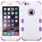 Dual Layer White / Purple Tough Rugged Armor Case Cover for Apple iPhone 6 Plus