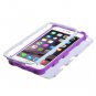 Dual Layer White / Purple Tough Rugged Armor Case Cover for Apple iPhone 6 Plus