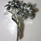 Vintage Toned Flower Brooch Pin