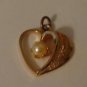 Vintage Gold Toned Heart/Pearl Pendant