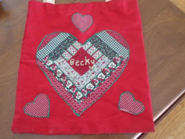 Vintage Handmade Bookback/Tote Personalized "Becky"