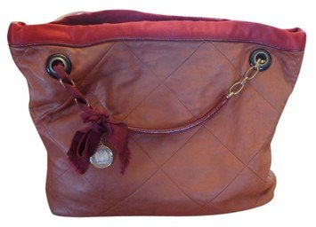 Lanvin Extra Large Handbag - Gold Strap With Ribbon (includes Storage Bag) Burgundy Satchel