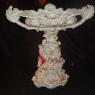 Large Dresden Style Porcelain Centerpiece with Cherubs and Raised Flowers