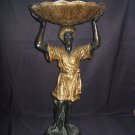 Antique Style Blackamoor Statue Standing w/ Shell