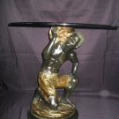 Antique Style Blackamoor Glass Top Table "Kneeling"
