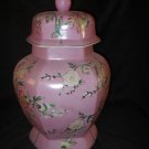 Large Porcelain Floral Painted Covered Urn