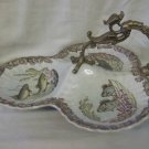 Porcelain And Bronze Oyster Dish