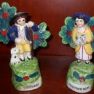 Majolica "Shepherd and Shepherdess" Figurines