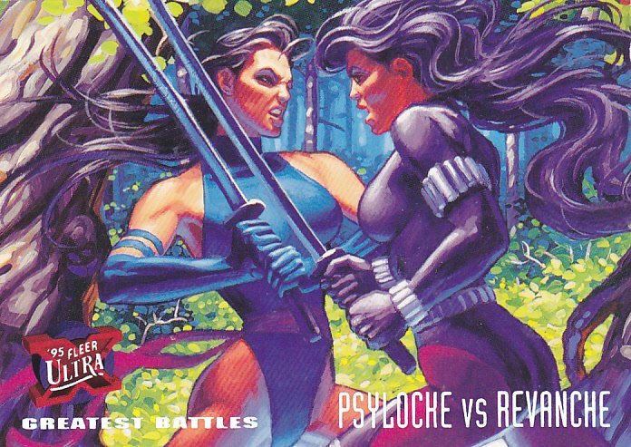 Psylocke vs. Revanche #136 - Marvel Comic 1994 Trading Card.