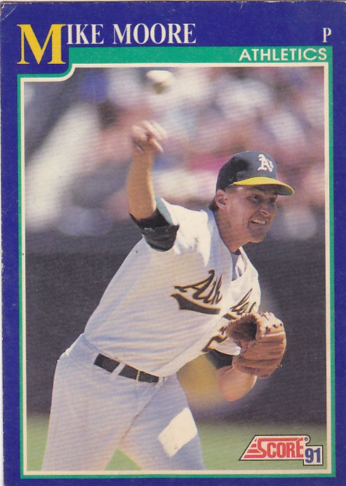 Mike Moore 516 Athletics 1991 Score Baseball Trading Card