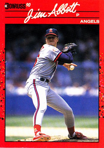 Jim Abbott #108 - Angels 1990 Donruss Baseball Trading Card