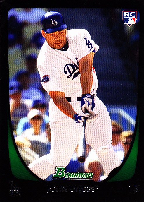 John Lindsey #207 - Dodgers 2011 Bowman Rookie Baseball Trading Card