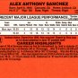 Alex Sanchez #45 - Blue Jays 1990 Donruss RC Baseball Trading Card