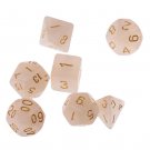 7pcs Set White Polyhedral Game Dungeons & Dragons Dice - Brand New