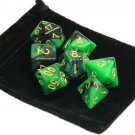 7pcs Set Green Polyhedral Game Dungeons & Dragons Dice - Brand New