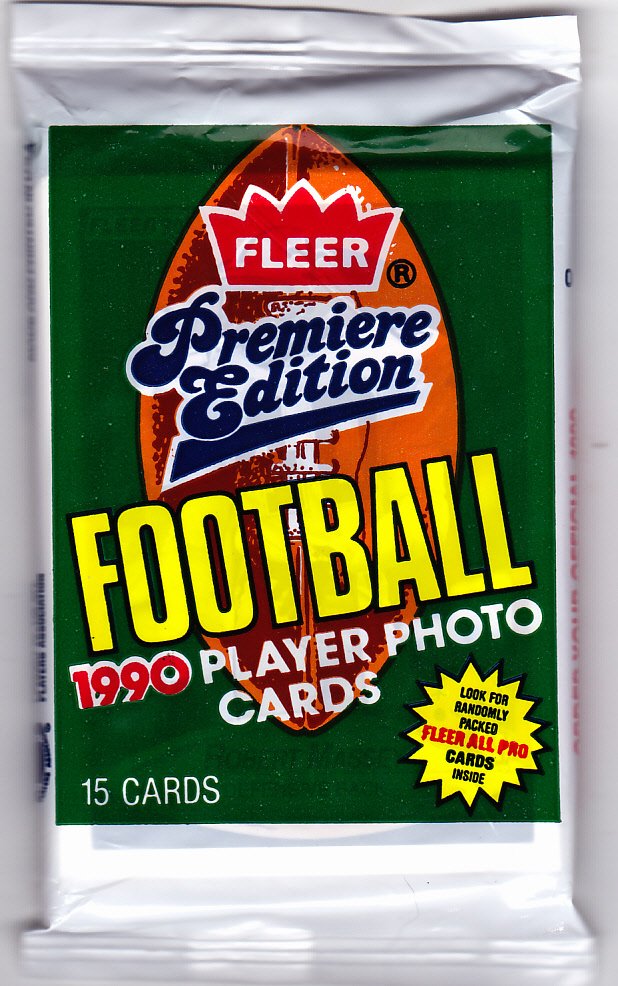 1990 Fleer Premiere Football Cards Factory Sealed Pack
