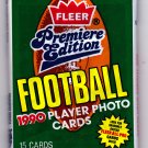 1990 Fleer Premiere Football Cards Factory Sealed Pack