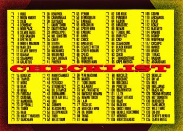 Checklist #180 - 1993 Marvel Comic Trading Card