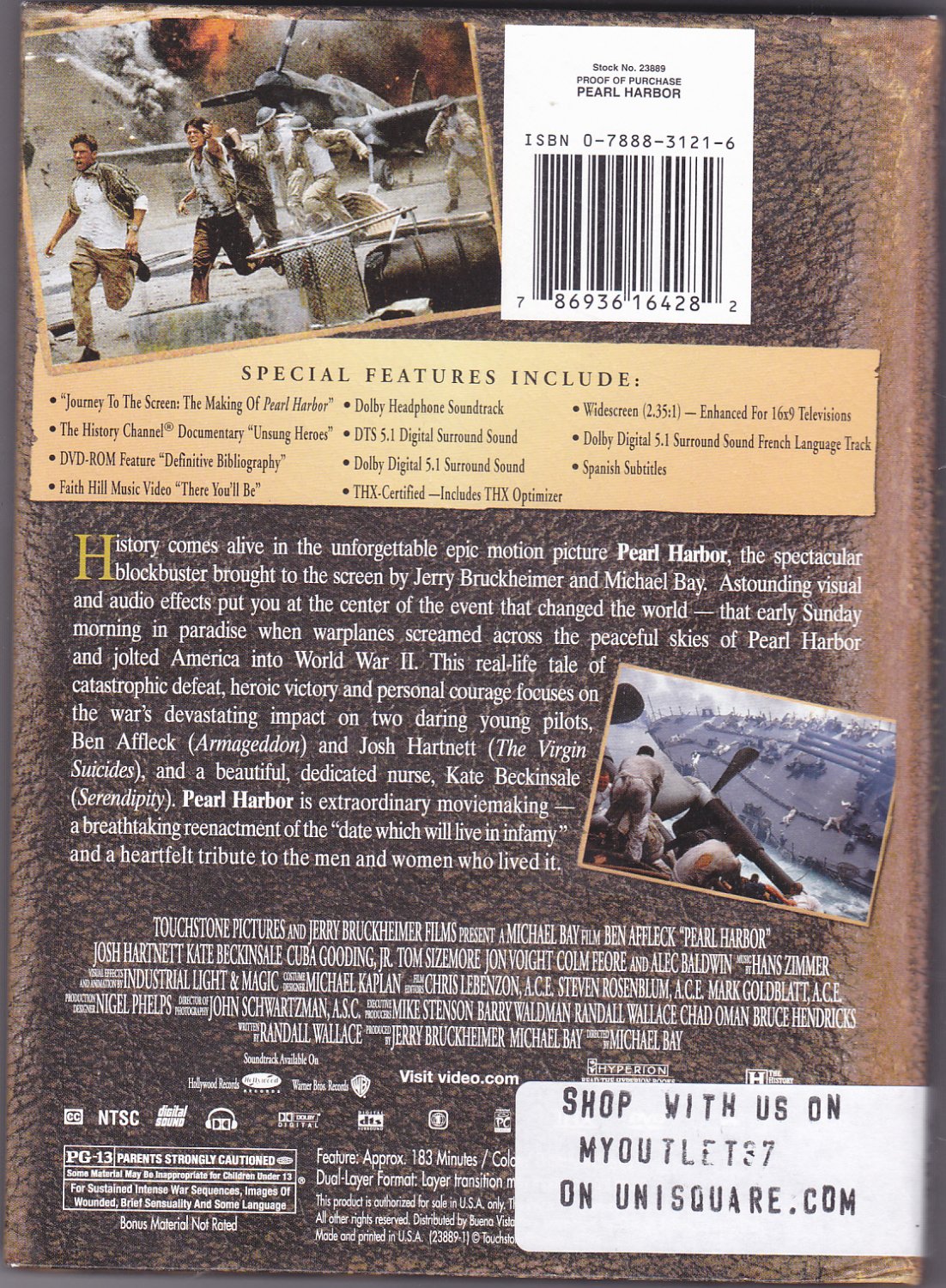 Pearl Harbor DVD 2001, 2-Disc Widescreen - Very Good