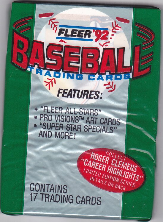 Fleer 1992 Baseball Cards Factory Sealed Pack