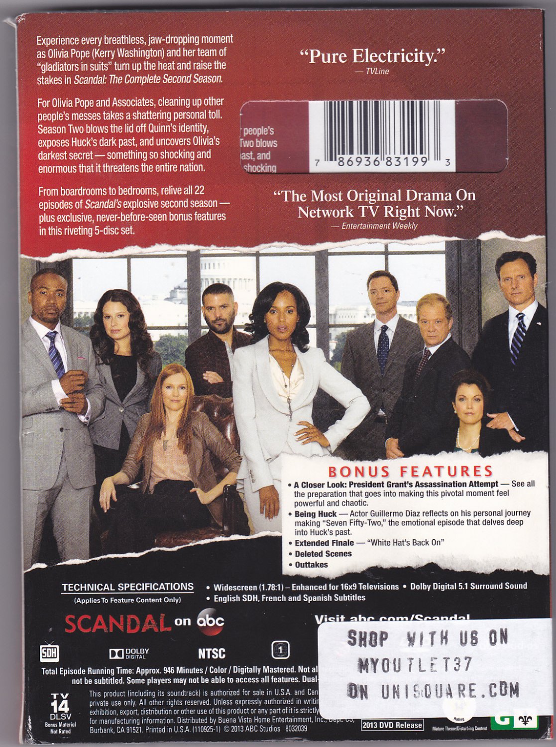 Scandal Complete 2nd Season Dvd 2013 5 Disc Set Factory Sealed 8806