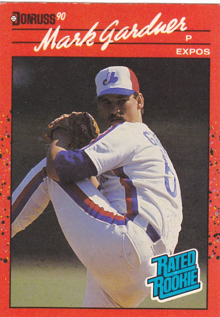 Mark Gardner #40 - Expos 1990 Donruss Rookie Baseball Trading Card