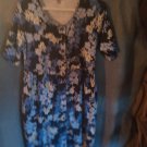 Woman Within - Short Sleeve Blue Floral Dress - Size M